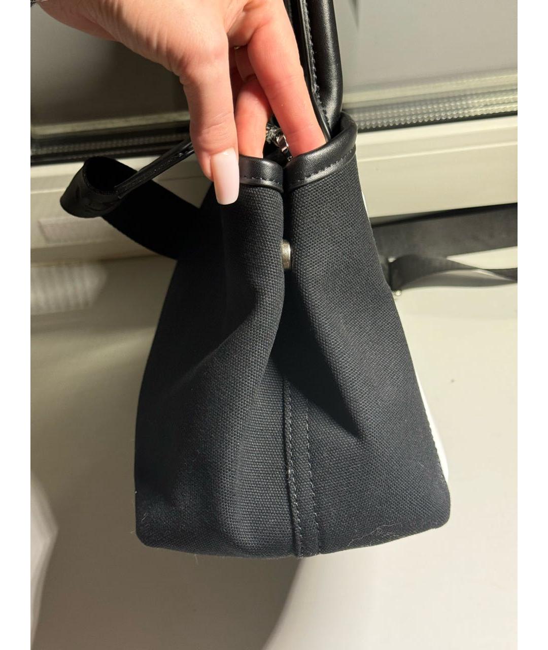 KARL LAGERFELD Черная жаккардовая сумка с короткими ручками, фото 5