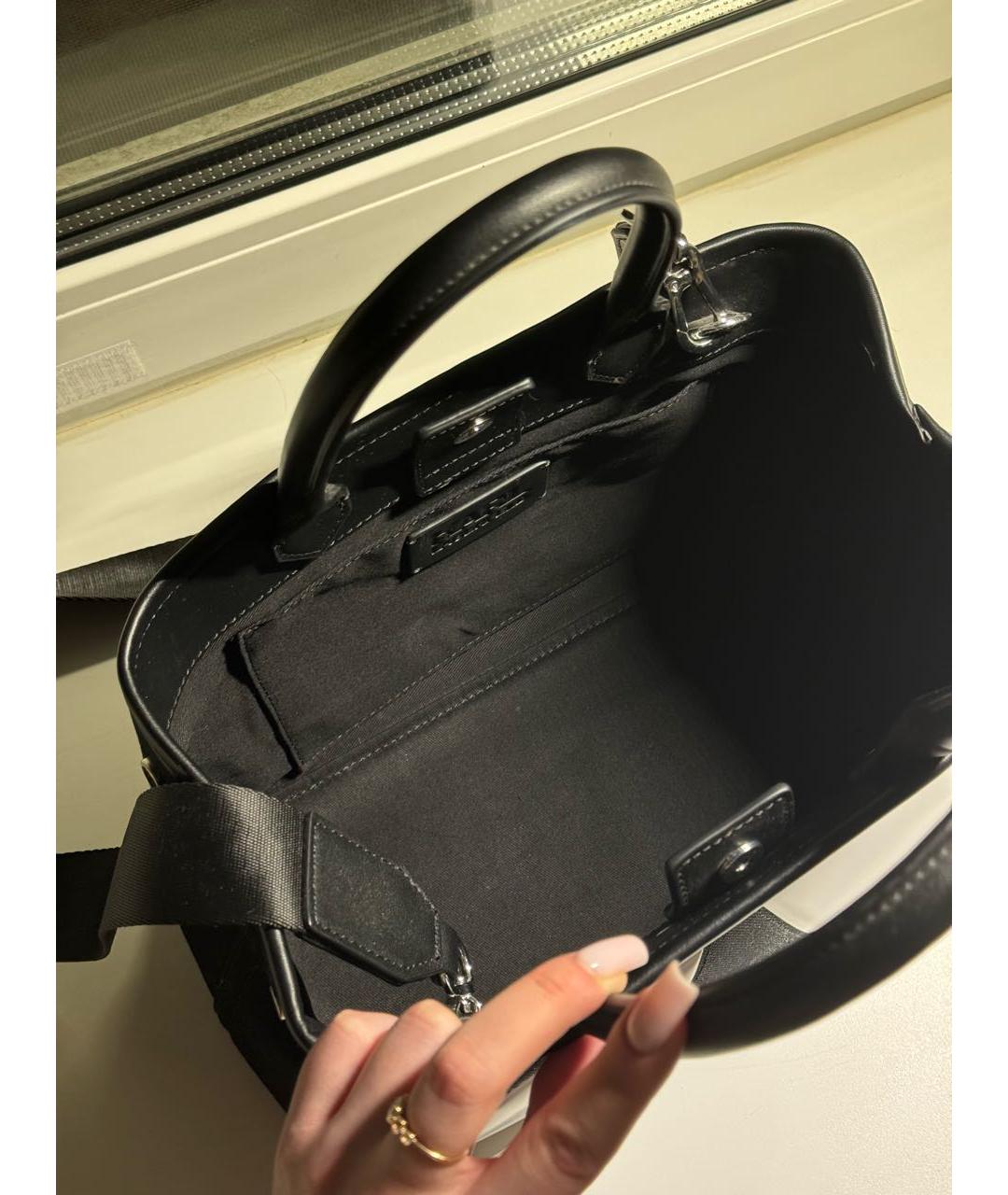 KARL LAGERFELD Черная жаккардовая сумка с короткими ручками, фото 4