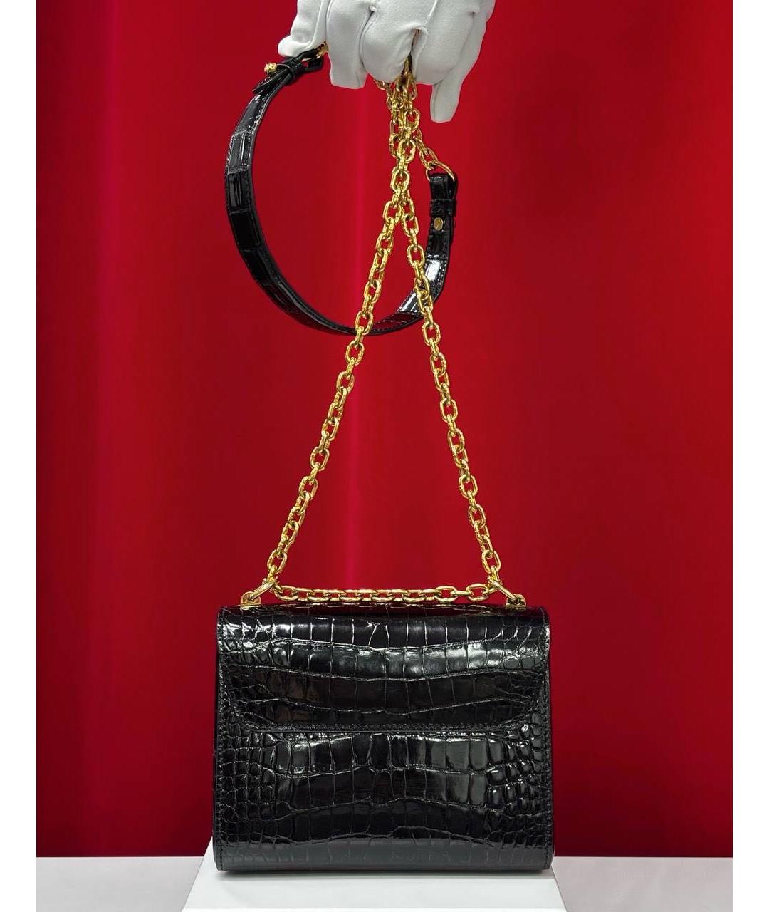 LOUIS VUITTON Черная кожаная сумка через плечо, фото 6