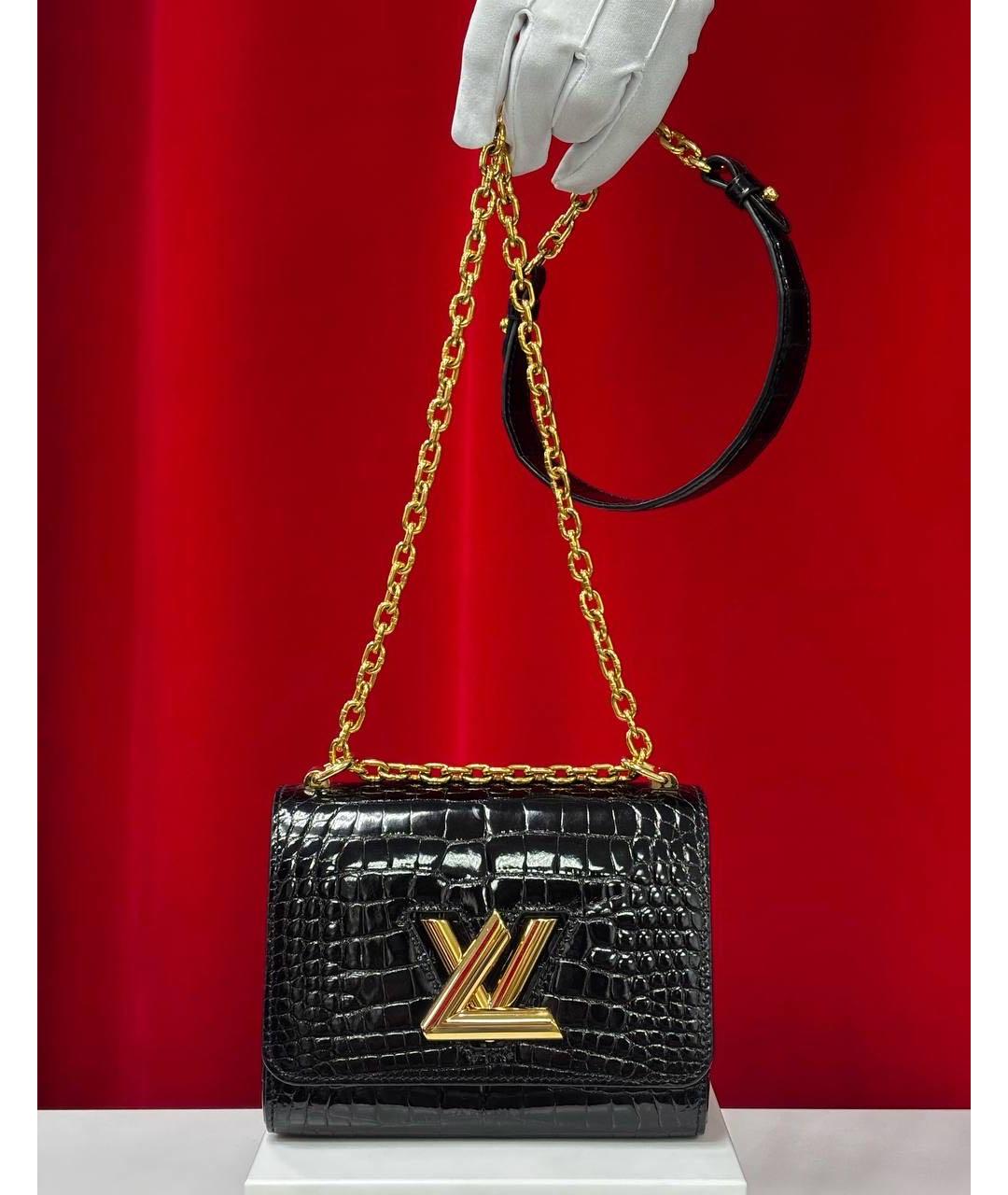 LOUIS VUITTON Черная кожаная сумка через плечо, фото 5