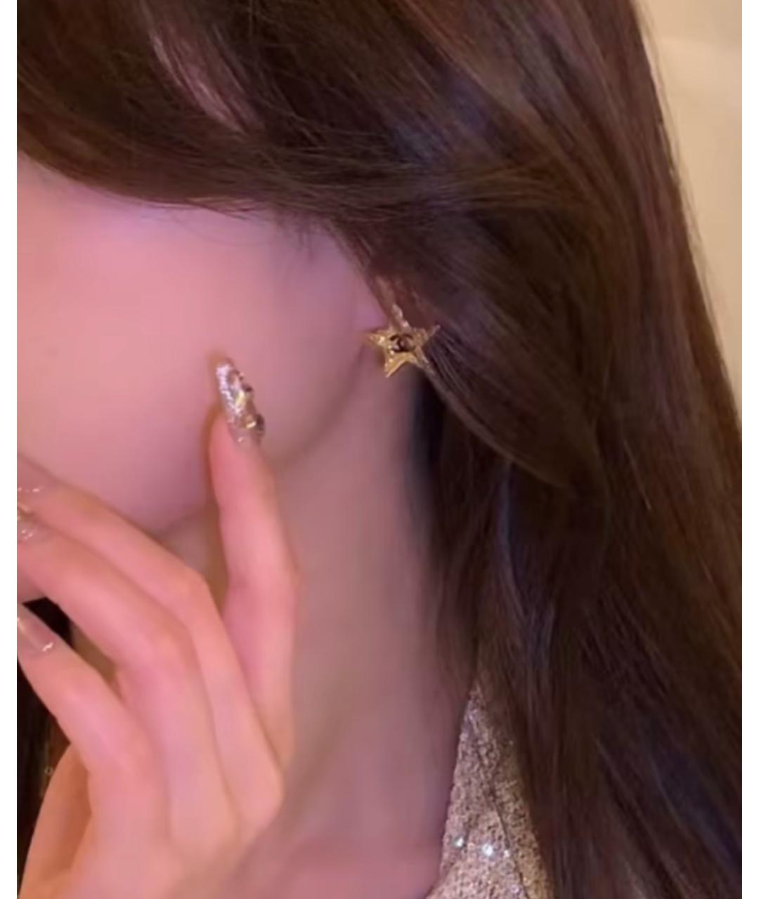 CHANEL Золотые металлические серьги, фото 5