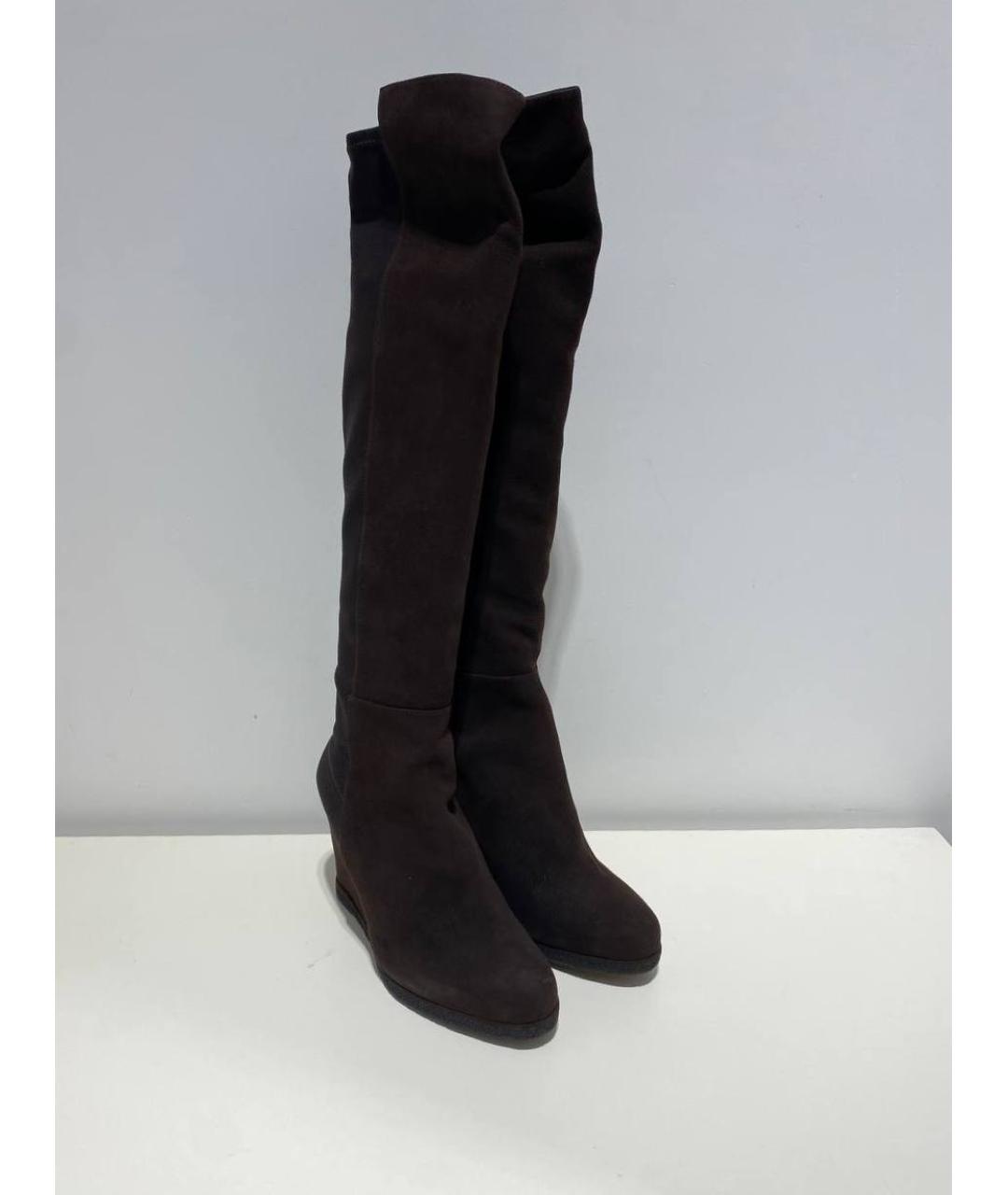 STUART WEITZMAN Коричневые замшевые сапоги, фото 2