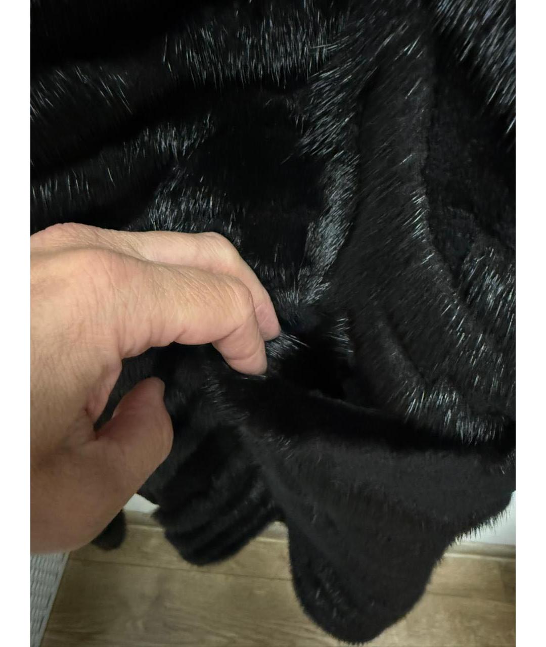 LOUIS VUITTON Черная меховая шуба, фото 4