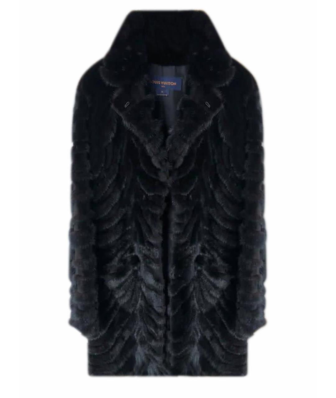 LOUIS VUITTON Черная меховая шуба, фото 1