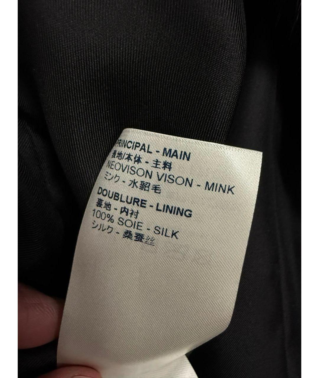 LOUIS VUITTON Черная меховая шуба, фото 8