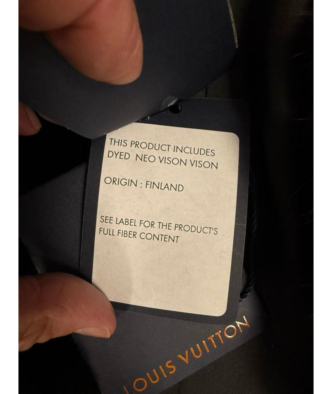 LOUIS VUITTON Черная меховая шуба, фото 7