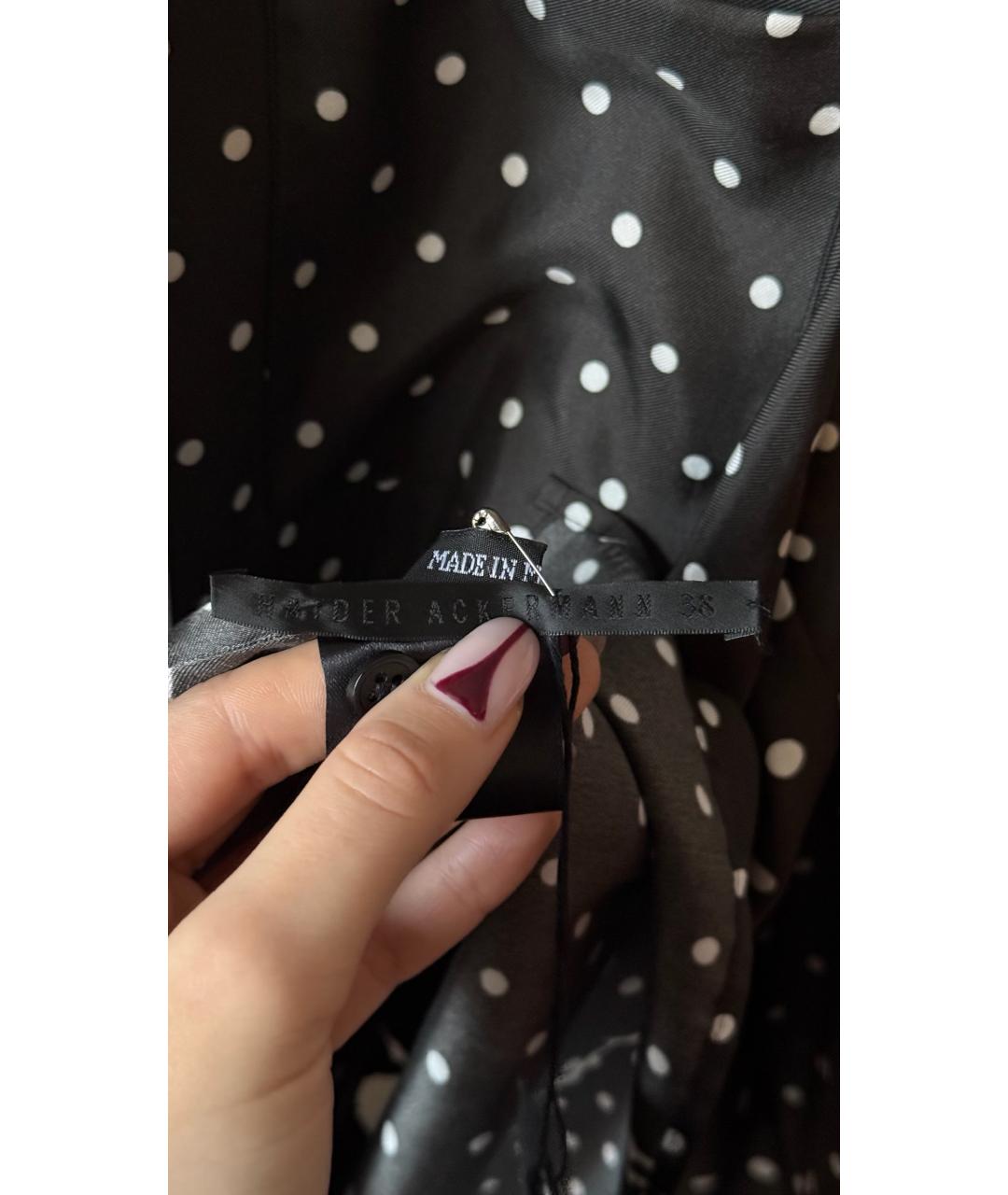 HAIDER ACKERMANN Черная шелковая блузы, фото 3