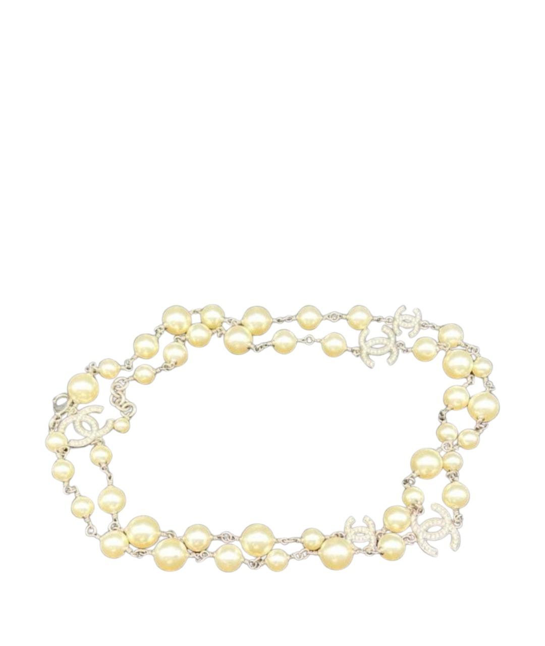 CHANEL Бежевое металлическое колье, фото 1