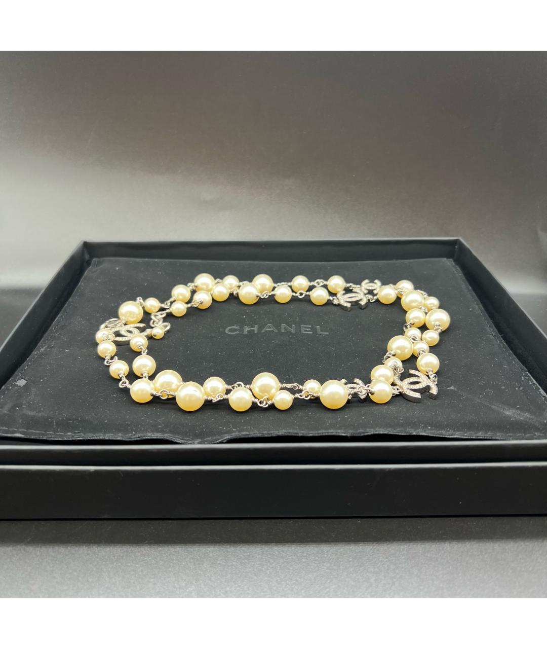 CHANEL Бежевое металлическое колье, фото 2