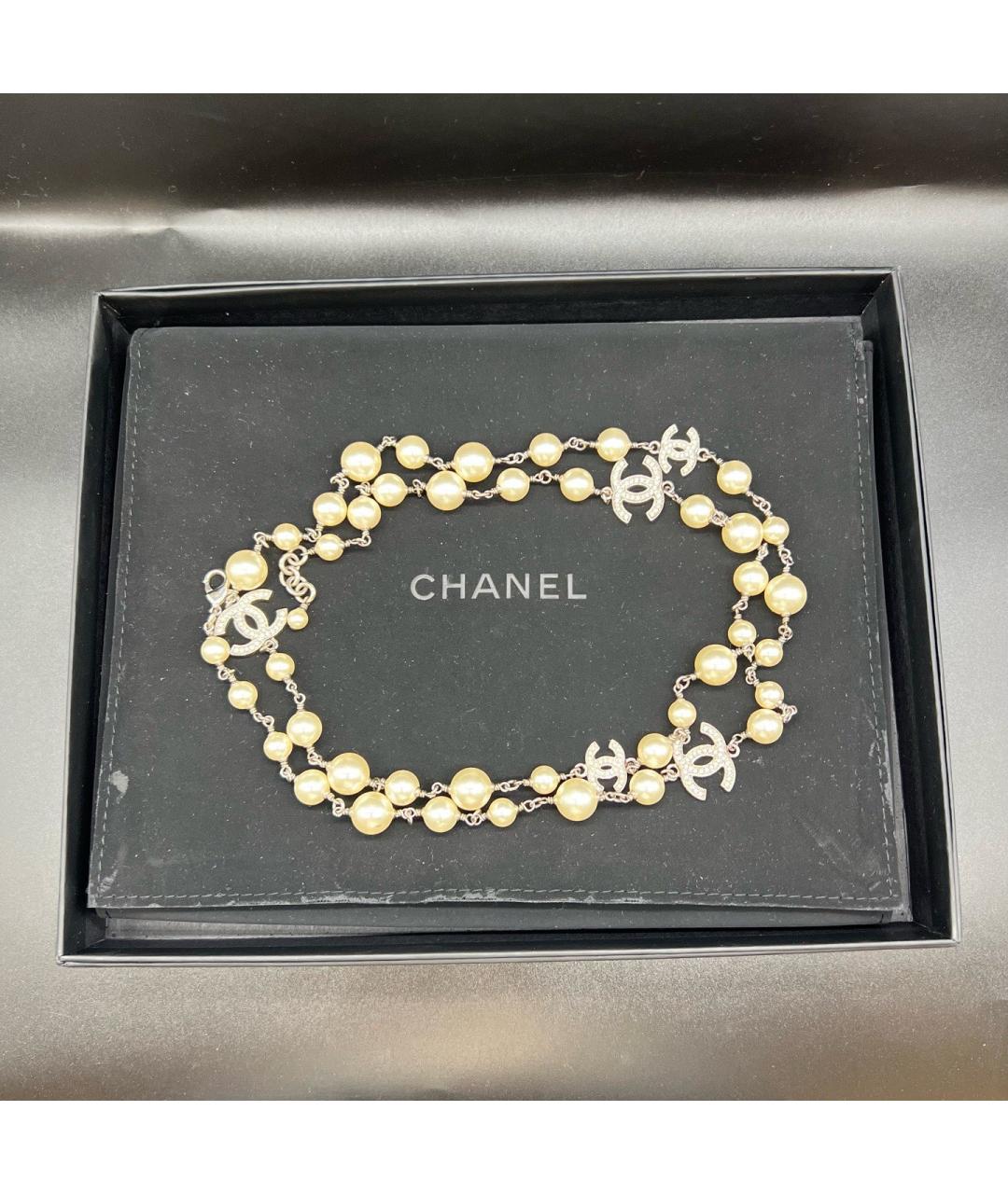 CHANEL Бежевое металлическое колье, фото 5