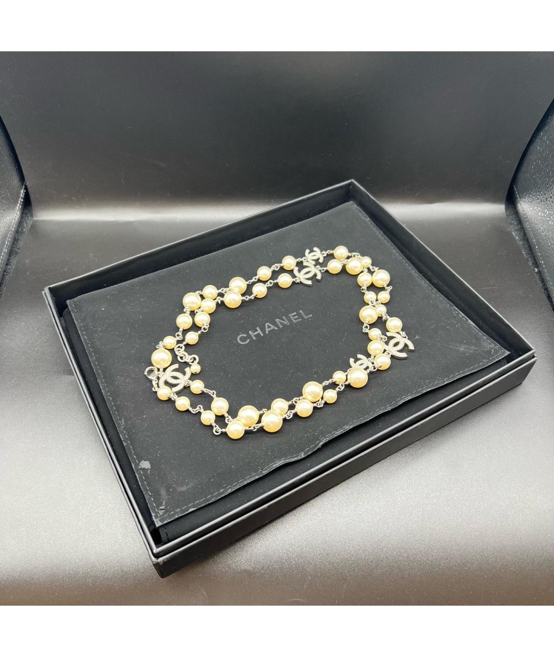 CHANEL Бежевое металлическое колье, фото 3