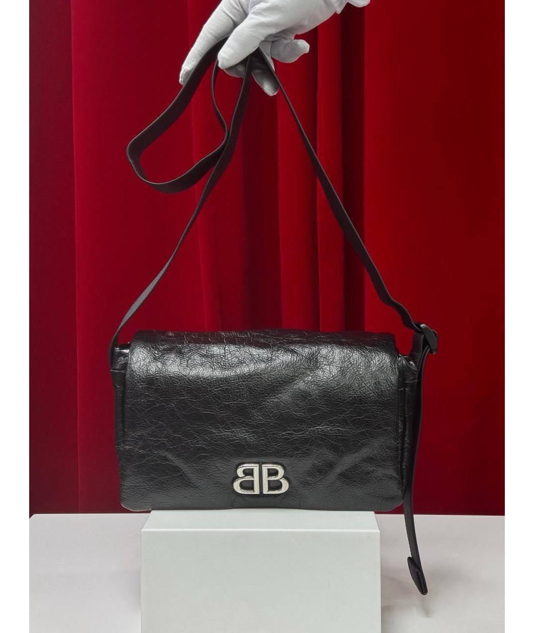 BALENCIAGA Черная кожаная сумка через плечо, фото 5