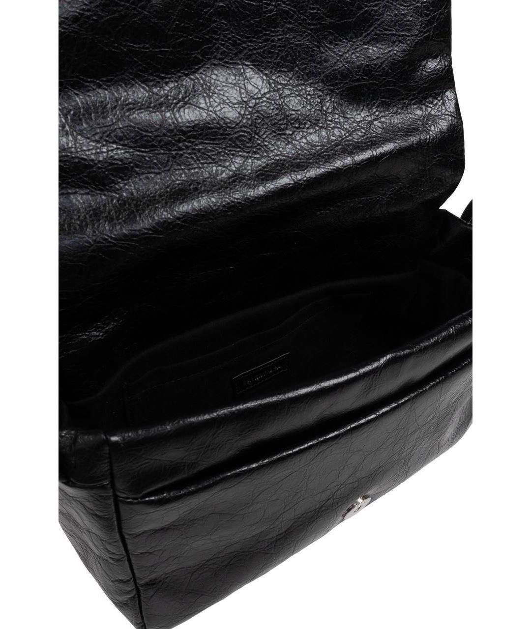 BALENCIAGA Черная кожаная сумка через плечо, фото 3