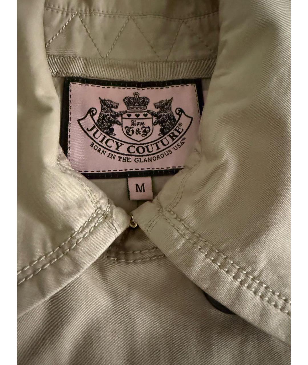 JUICY COUTURE Бежевый хлопковый тренч/плащ, фото 7