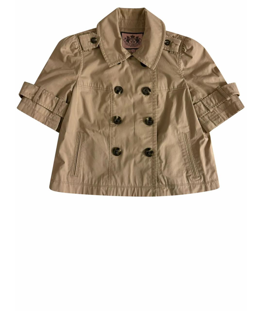 JUICY COUTURE Бежевый хлопковый тренч/плащ, фото 1