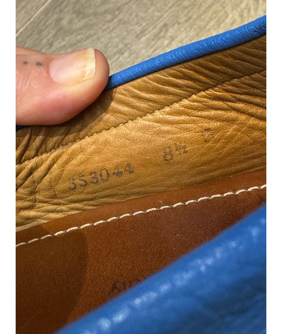 GUCCI Голубые кожаные мокасины, фото 8