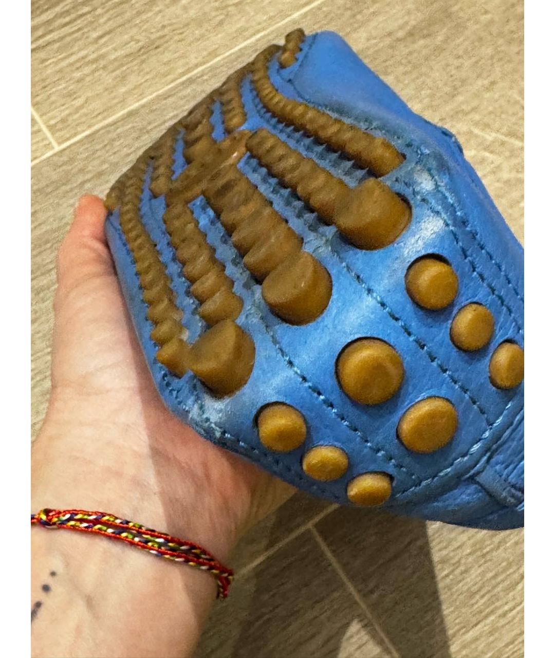 GUCCI Голубые кожаные мокасины, фото 7