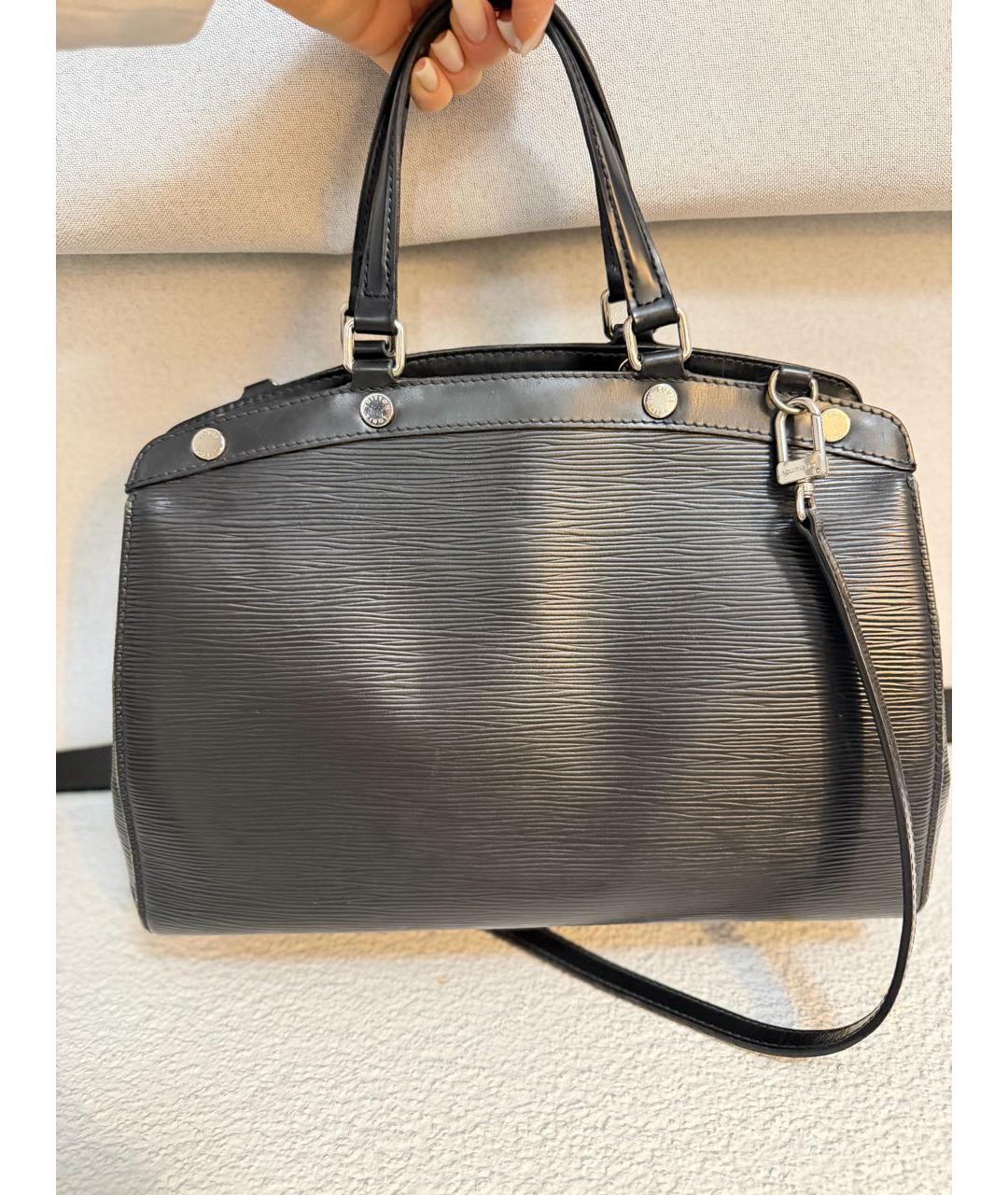 LOUIS VUITTON Черная кожаная сумка тоут, фото 3