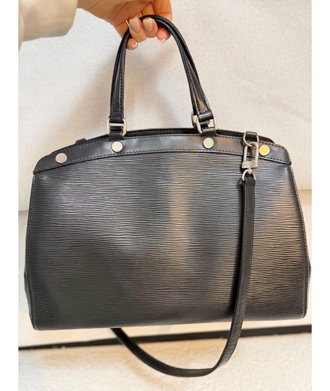 LOUIS VUITTON Черная кожаная сумка тоут, фото 6