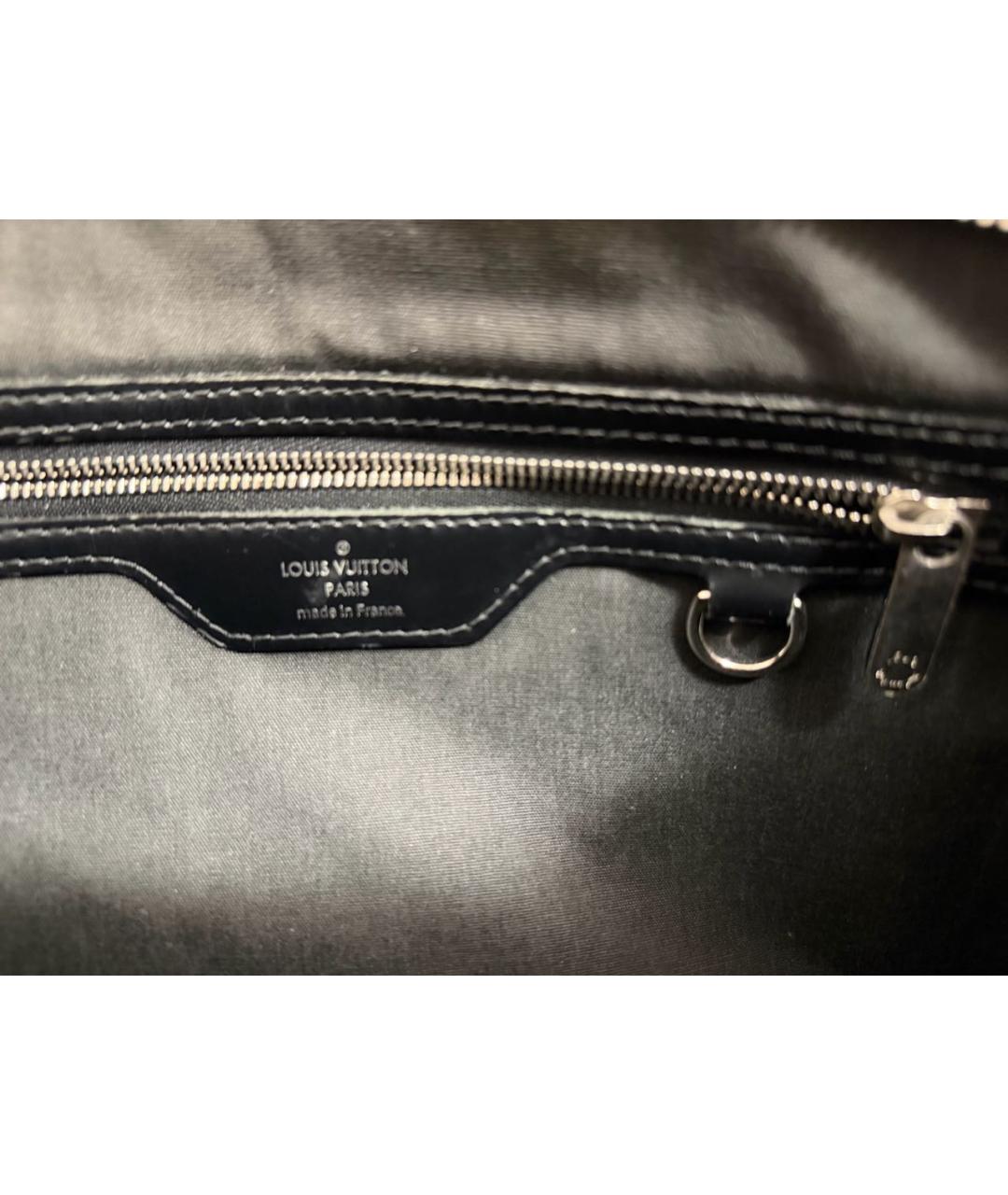 LOUIS VUITTON Черная кожаная сумка тоут, фото 5