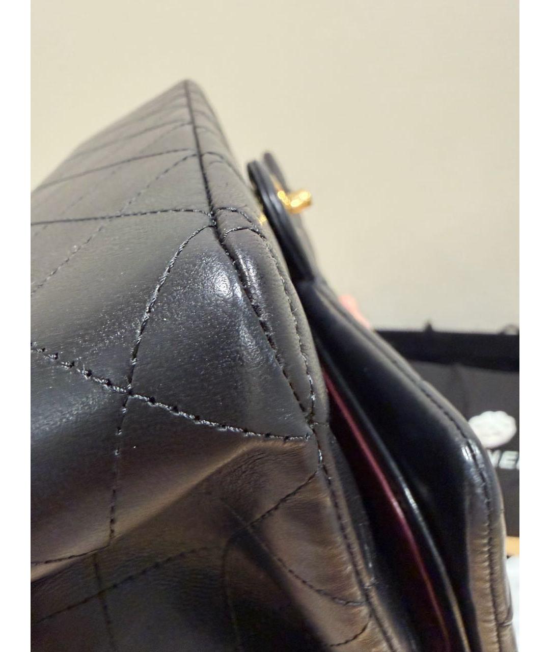 CHANEL Черная кожаная сумка через плечо, фото 8