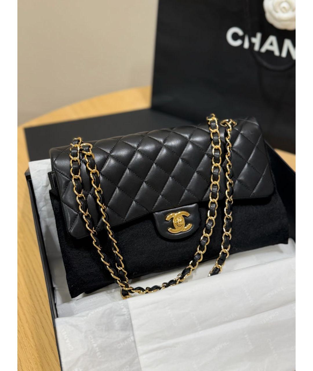 CHANEL Черная кожаная сумка через плечо, фото 2