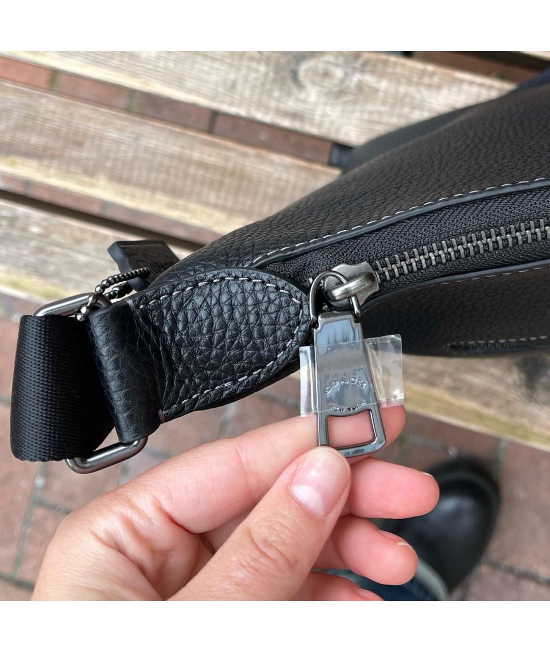 COACH Черная кожаная сумка на плечо, фото 8