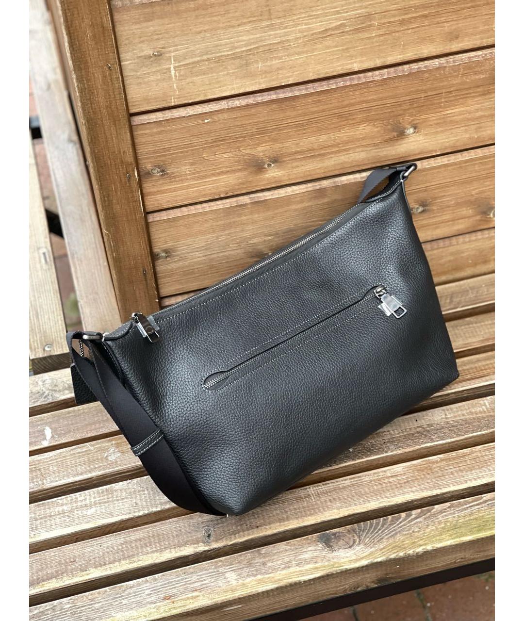 COACH Черная кожаная сумка на плечо, фото 5