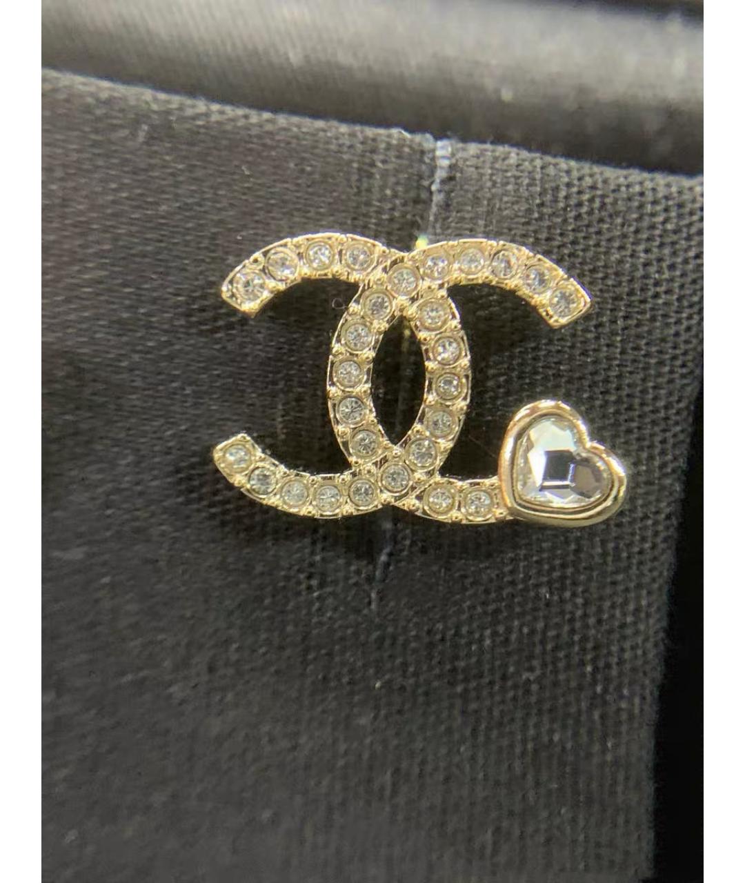 CHANEL Золотые металлические серьги, фото 3