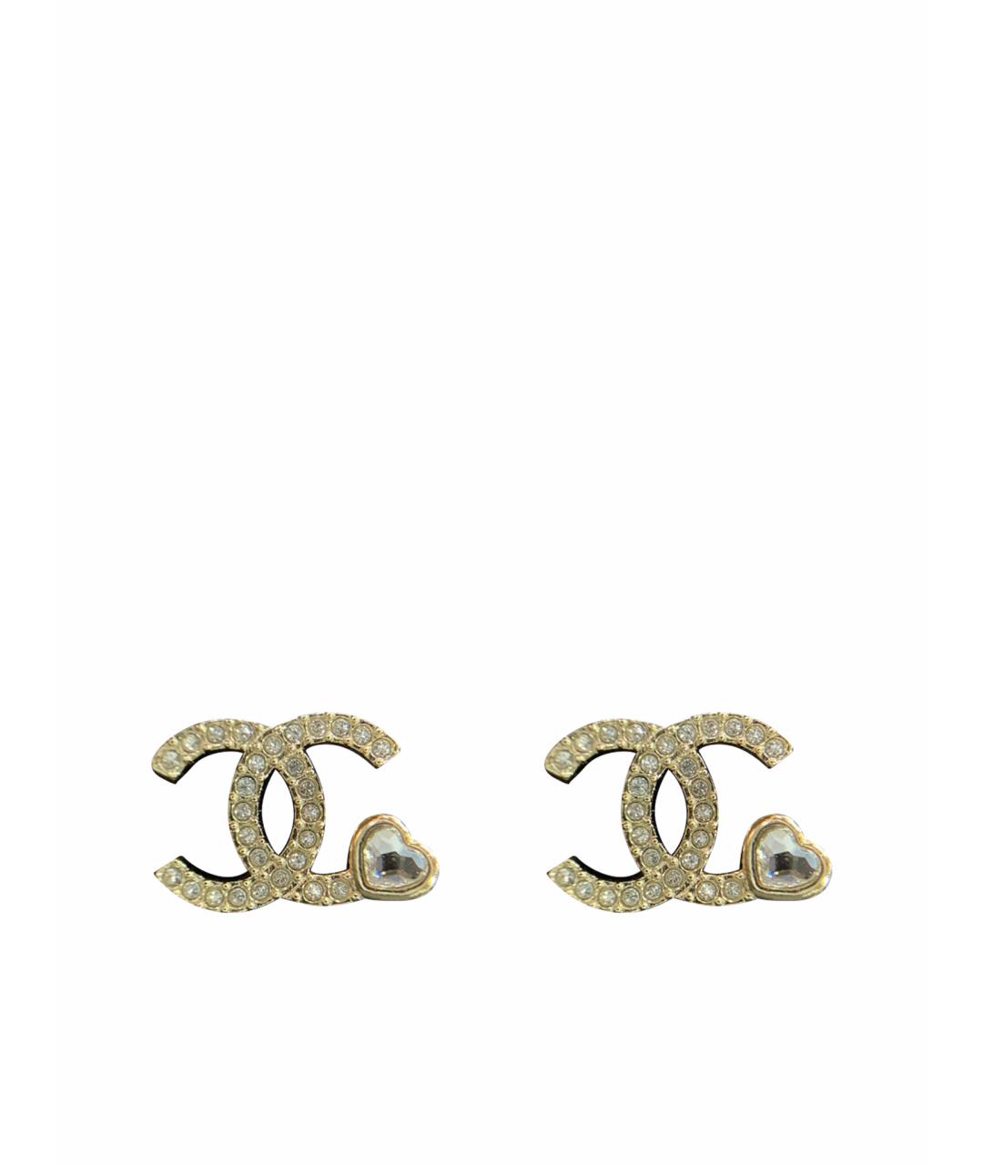 CHANEL Золотые металлические серьги, фото 1