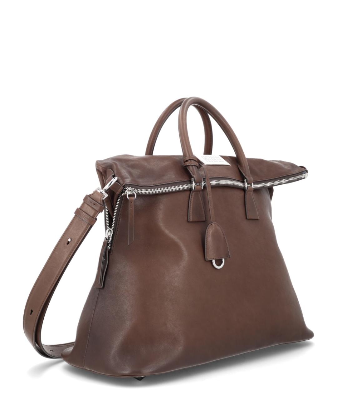 MAISON MARGIELA Коричневая кожаная сумка тоут, фото 2