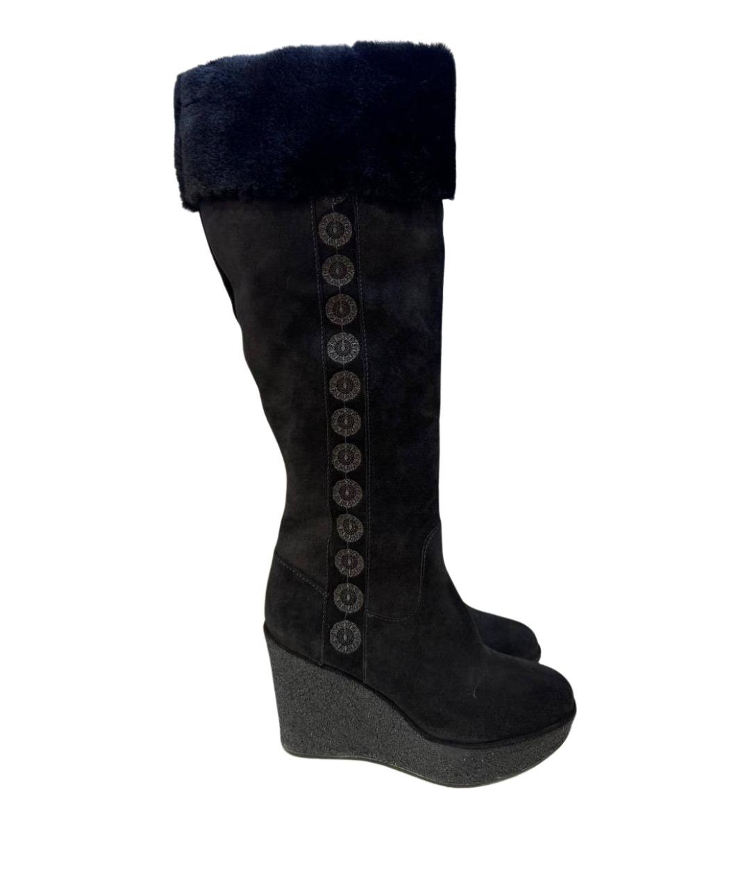 STUART WEITZMAN Черные замшевые сапоги, фото 1