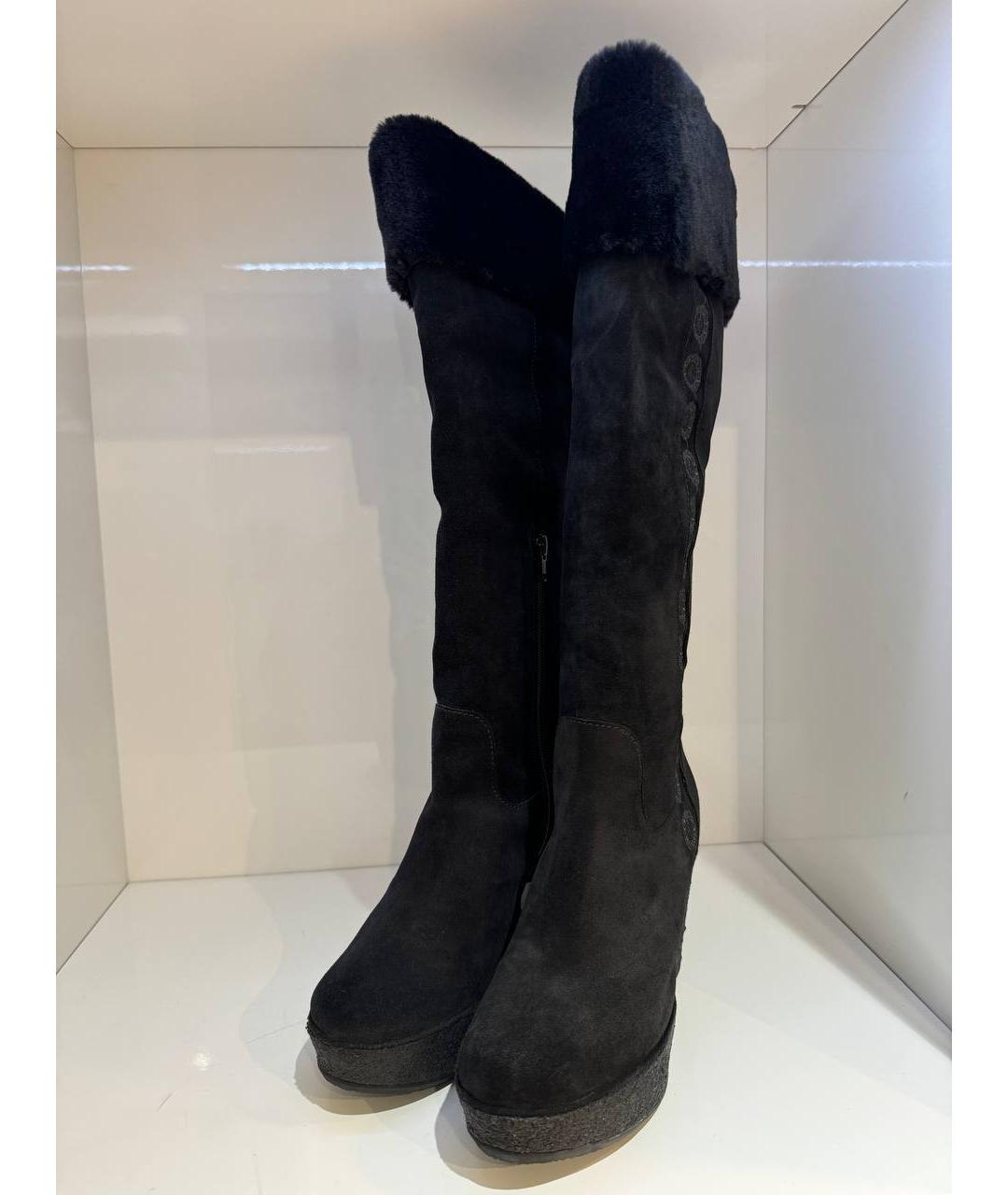 STUART WEITZMAN Черные замшевые сапоги, фото 2