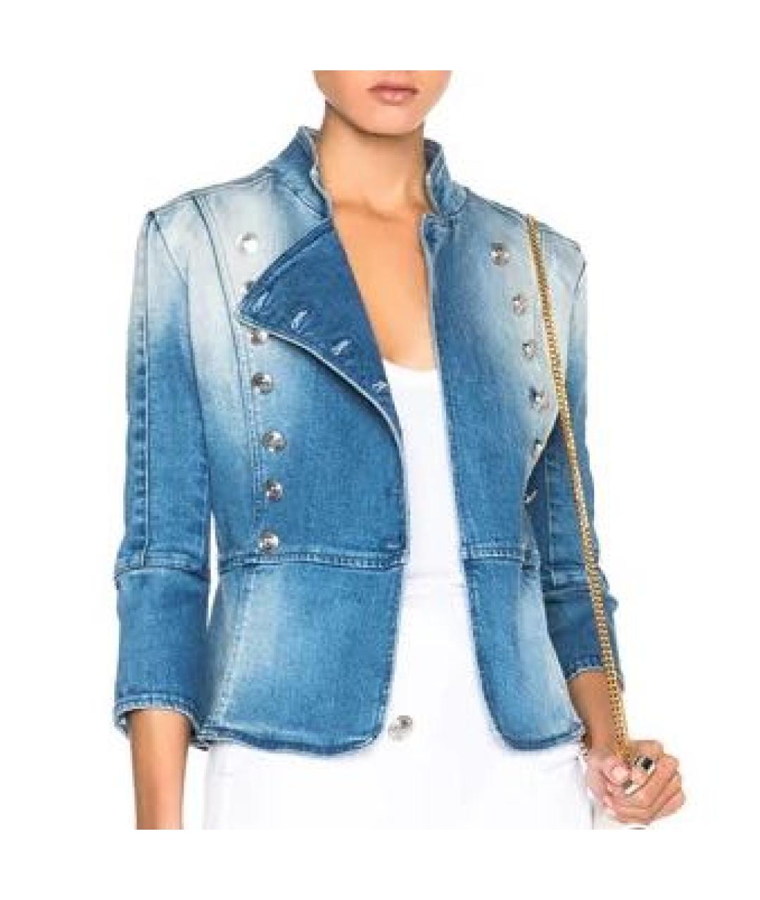 PIERRE BALMAIN Голубой деним жакет/пиджак, фото 6