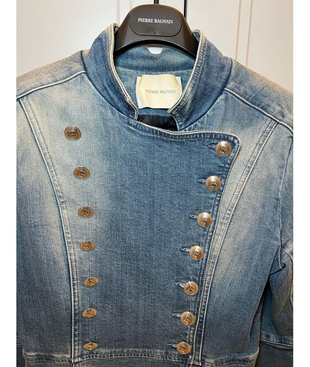 PIERRE BALMAIN Голубой деним жакет/пиджак, фото 2