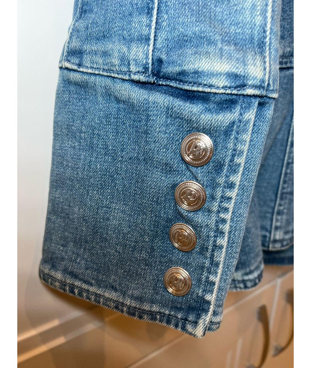 PIERRE BALMAIN Голубой деним жакет/пиджак, фото 4