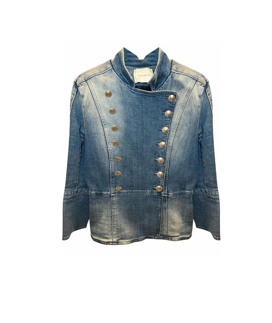 PIERRE BALMAIN Голубой деним жакет/пиджак, фото 7