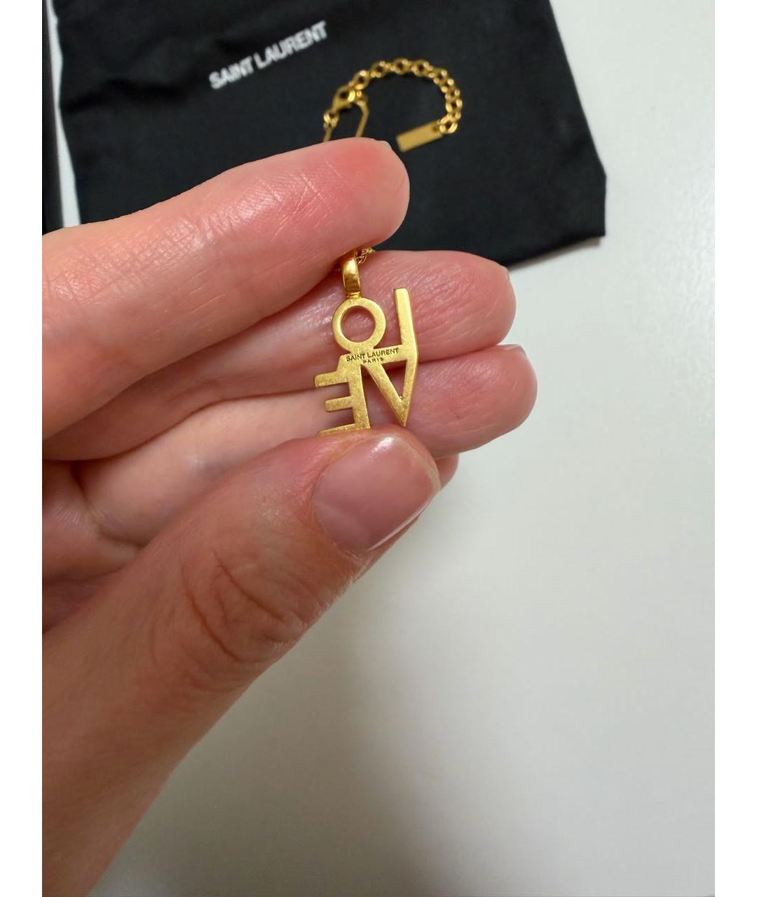SAINT LAURENT Золотая металлическая подвеска, фото 6