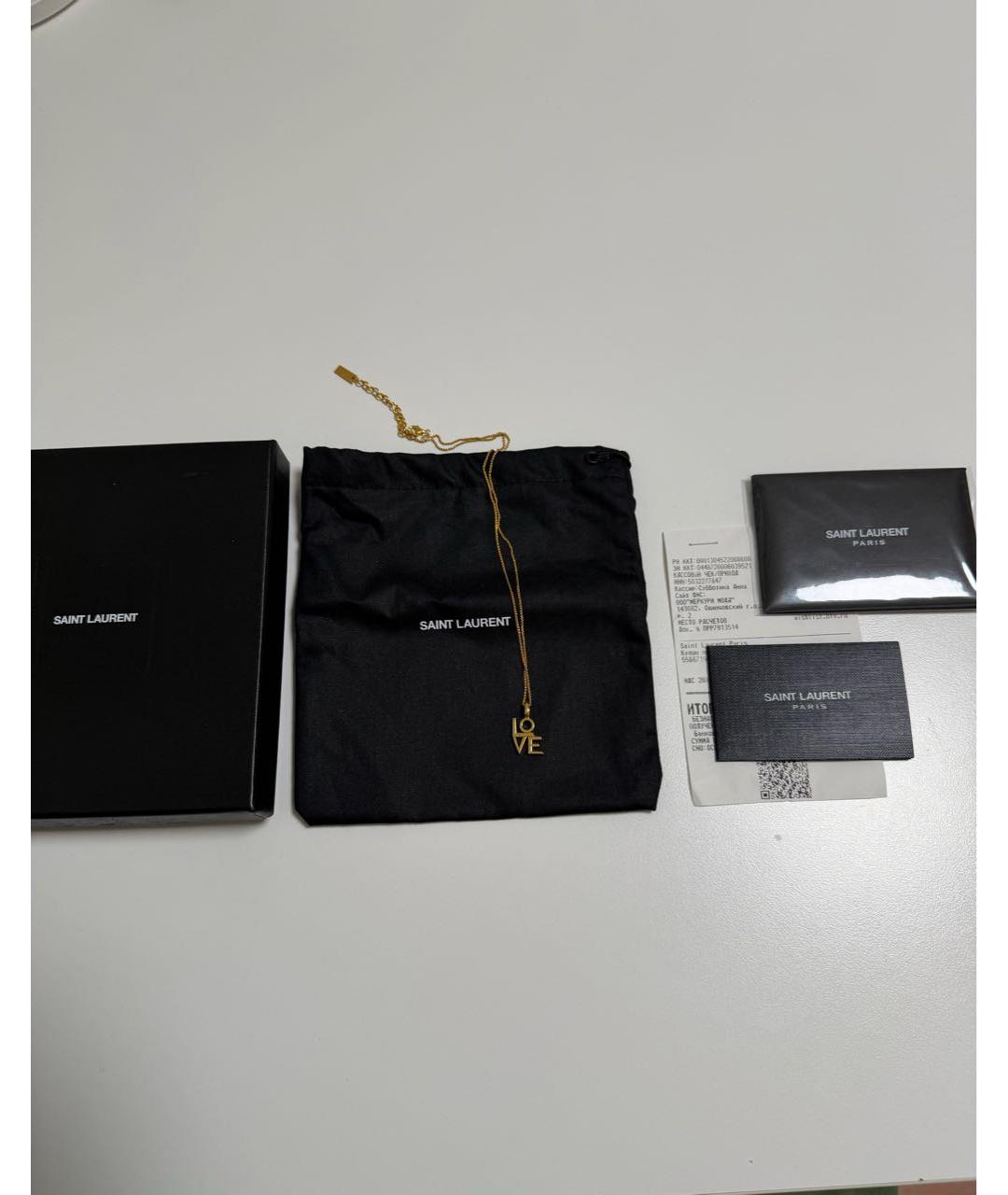 SAINT LAURENT Золотая металлическая подвеска, фото 4