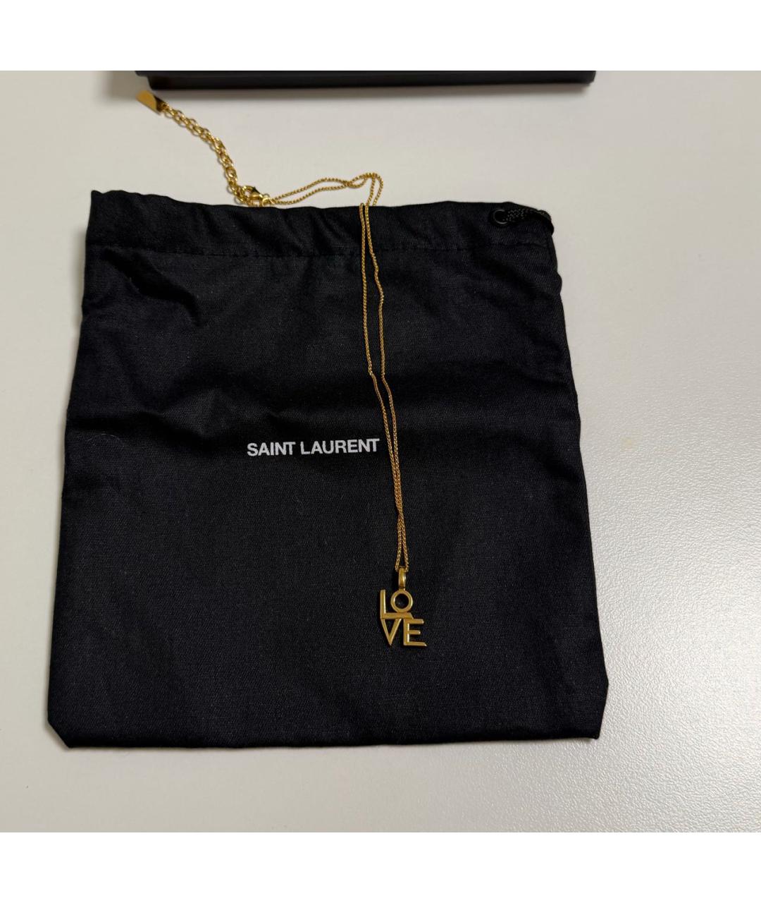 SAINT LAURENT Золотая металлическая подвеска, фото 2