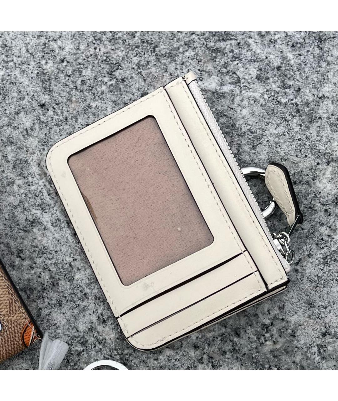 COACH Бежевый кожаный кардхолдер, фото 3