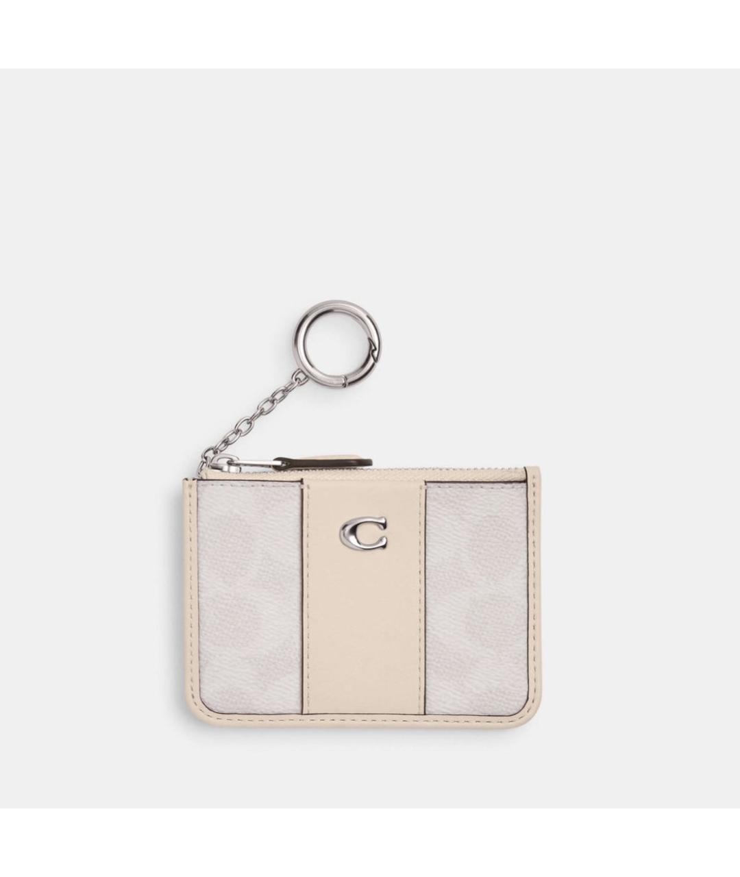COACH Бежевый кожаный кардхолдер, фото 9
