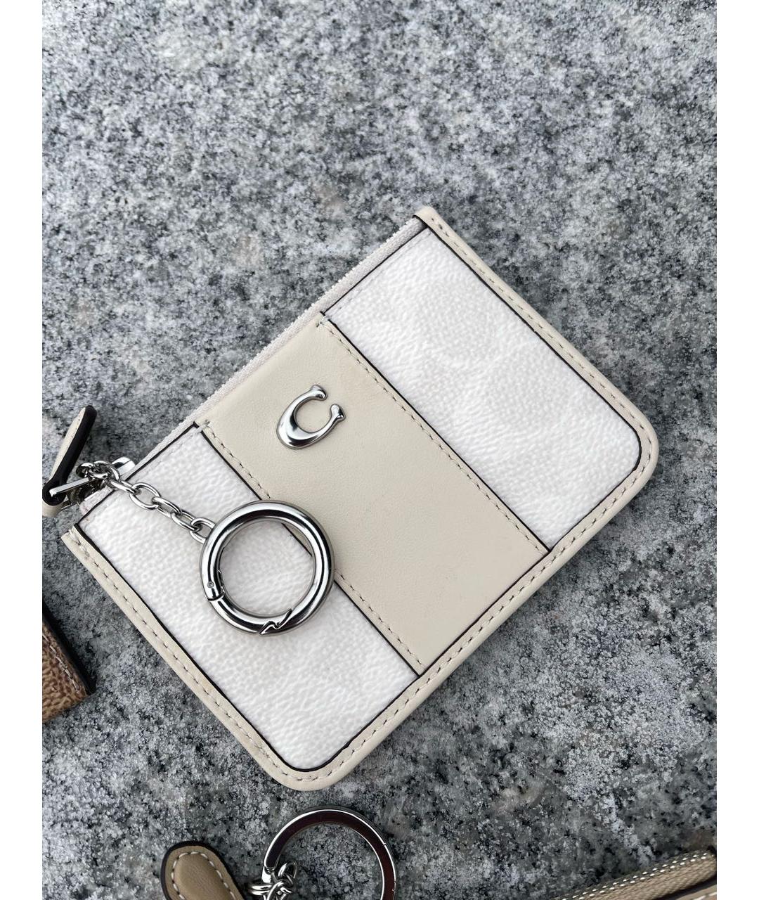 COACH Бежевый кожаный кардхолдер, фото 2