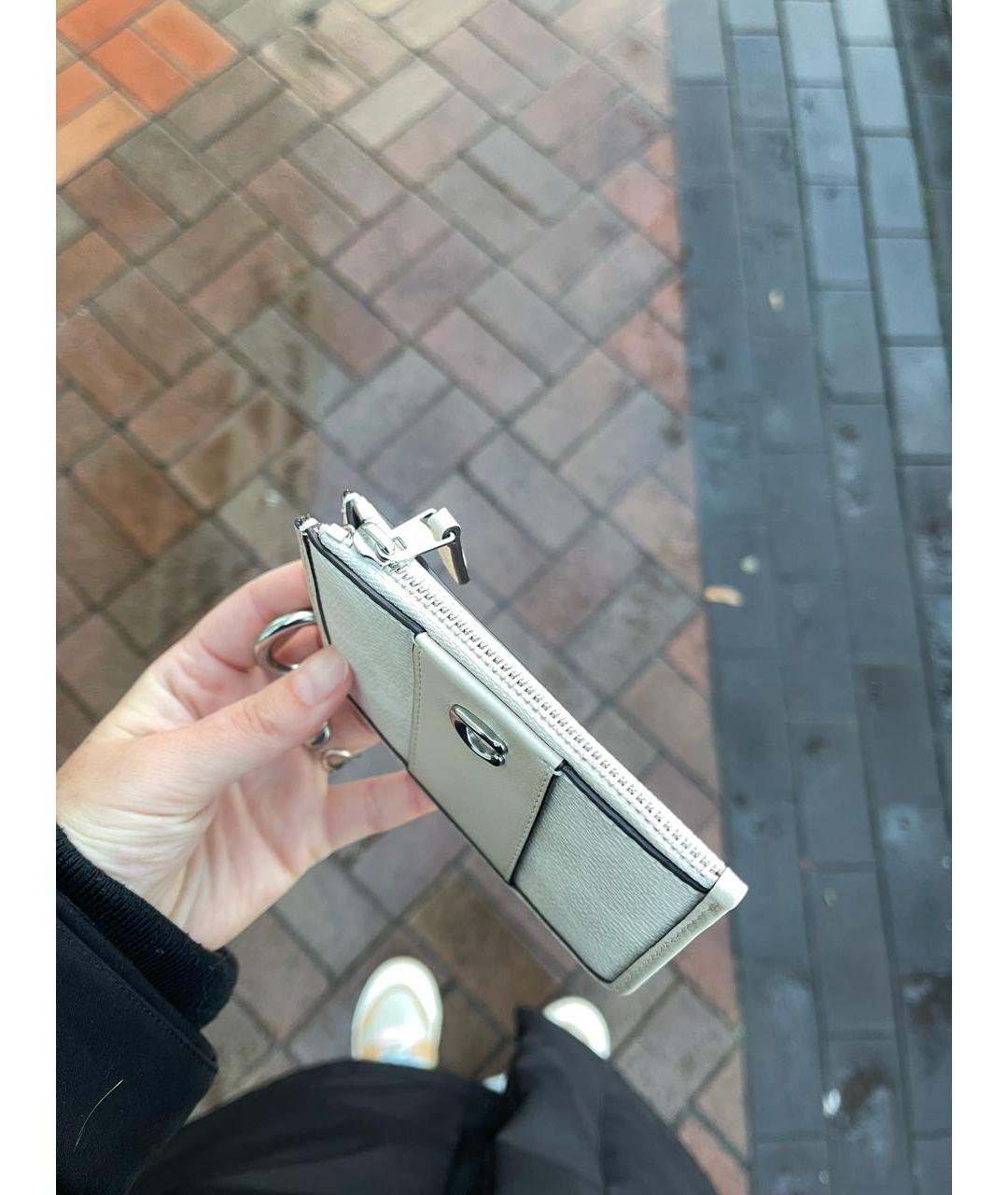 COACH Бежевый кожаный кардхолдер, фото 6