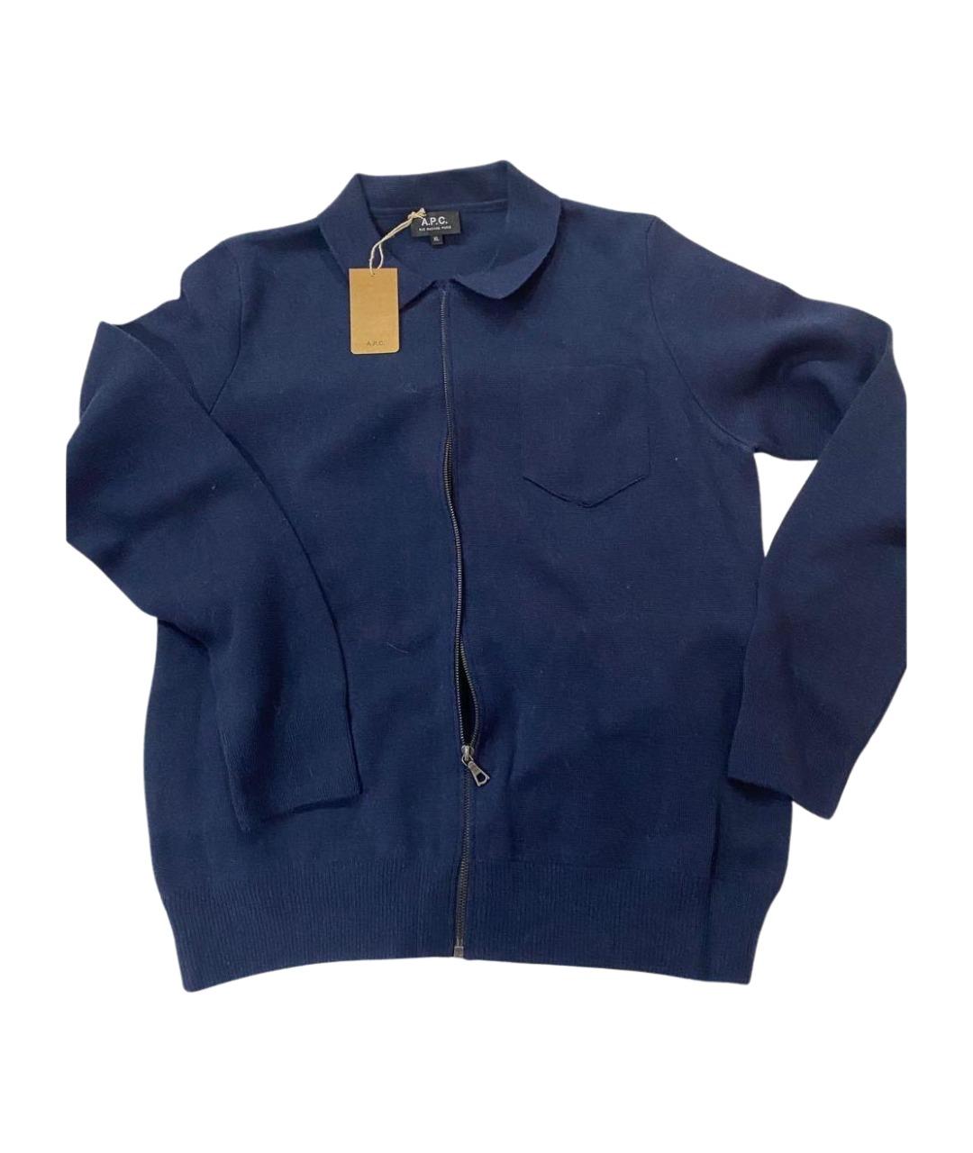 A.P.C. Синий шерстяной джемпер / свитер, фото 1