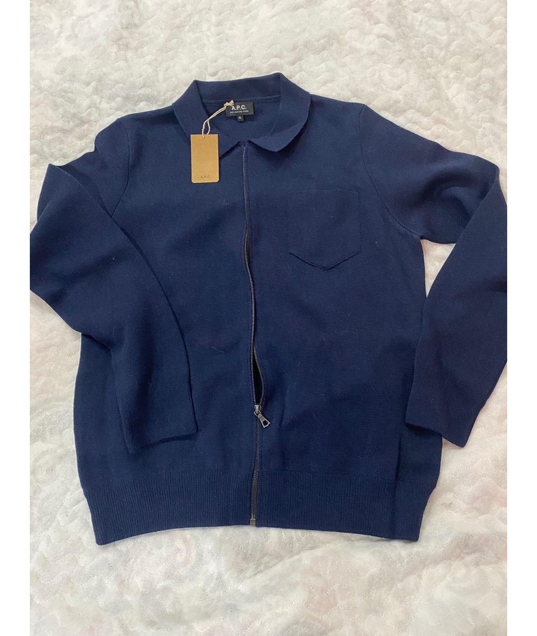 A.P.C. Синий шерстяной джемпер / свитер, фото 3