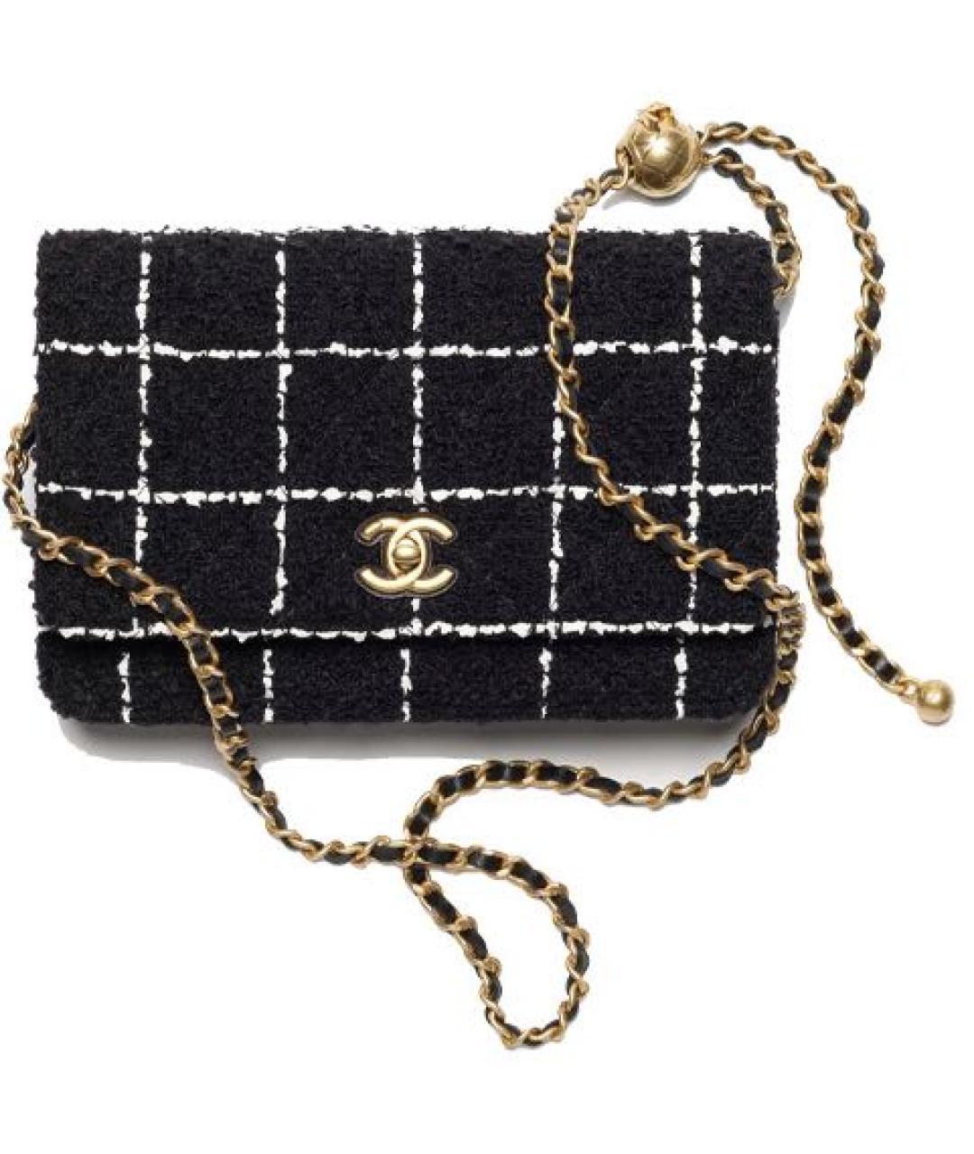 CHANEL Черная твидовая сумка через плечо, фото 8