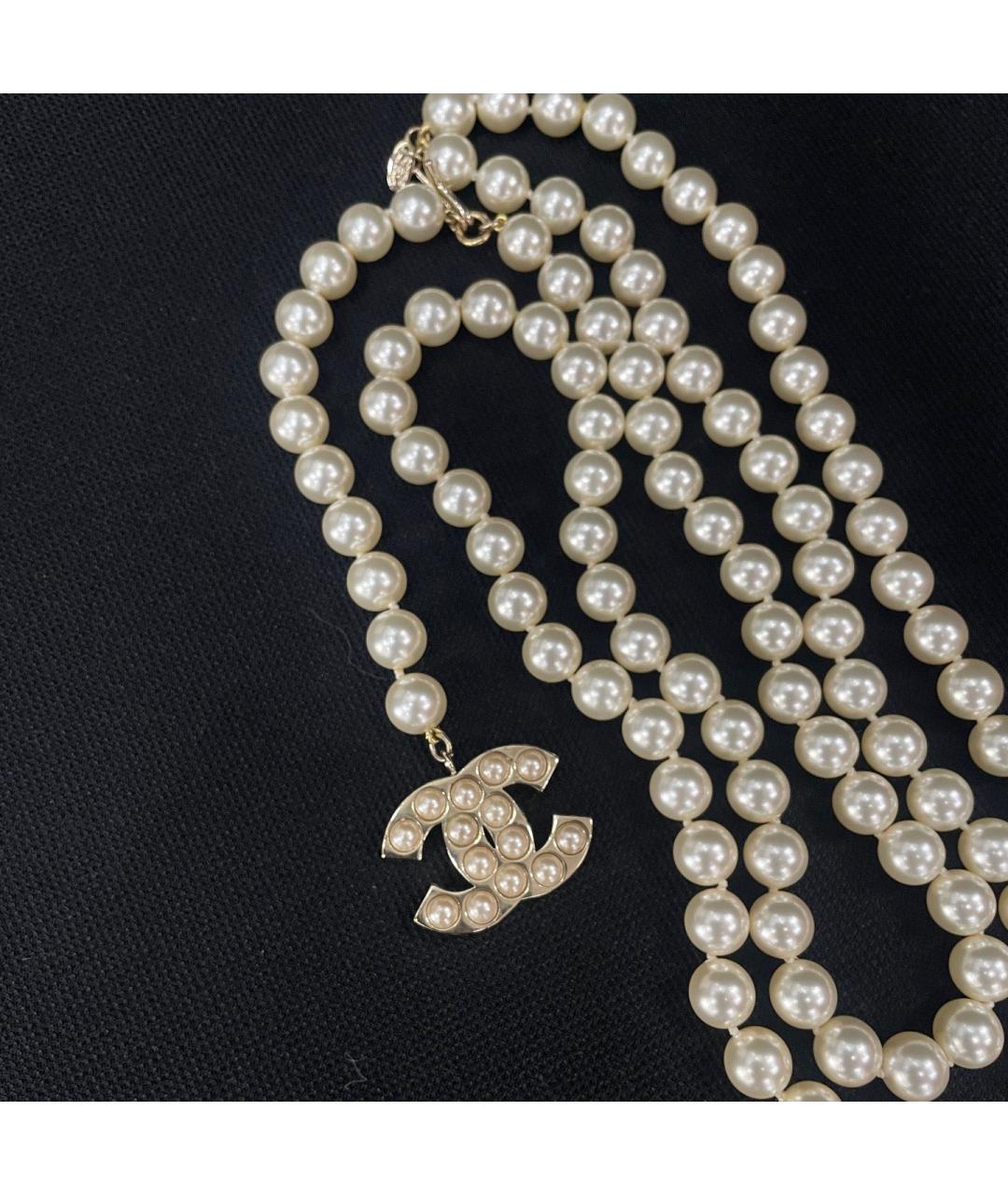 CHANEL Белое металлическое колье, фото 2