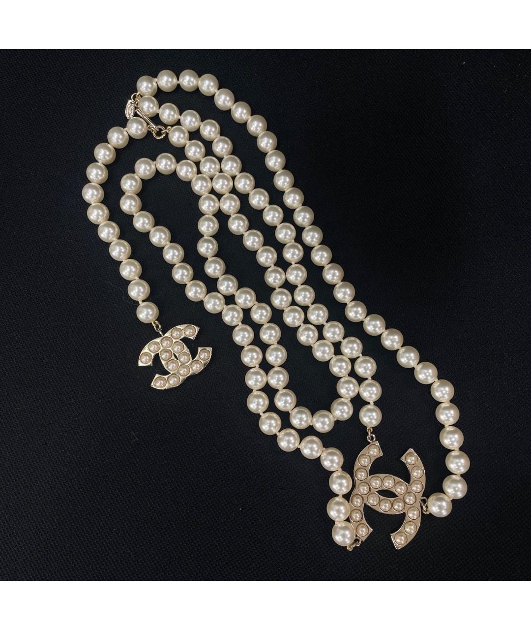 CHANEL Белое металлическое колье, фото 7