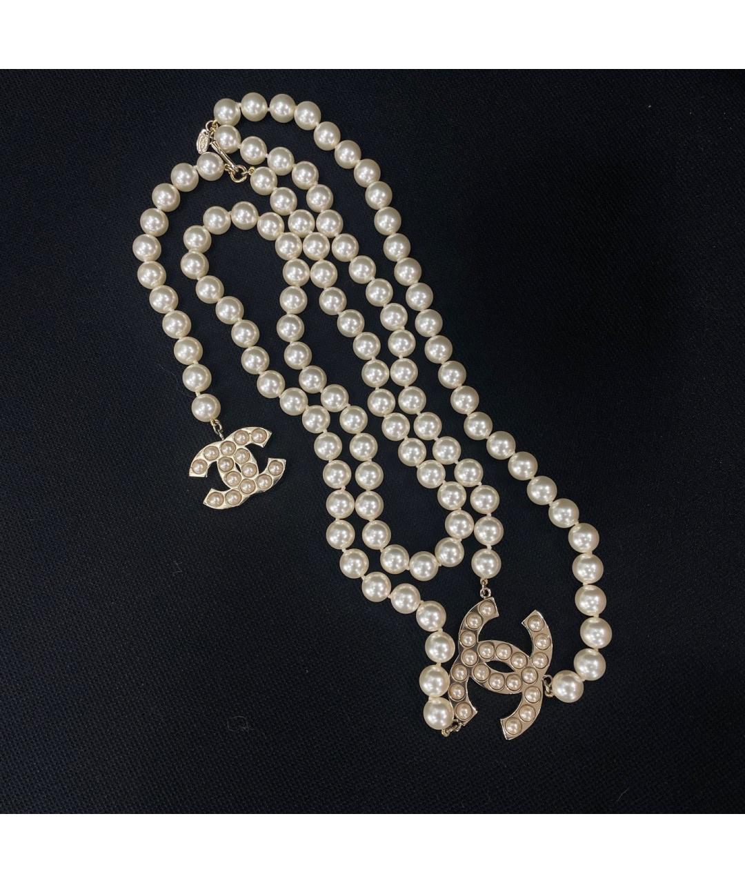 CHANEL Белое металлическое колье, фото 4